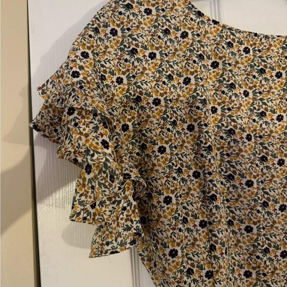 Floral Wrap Dress with Ruffle Sleeves - Picture 3 of 7